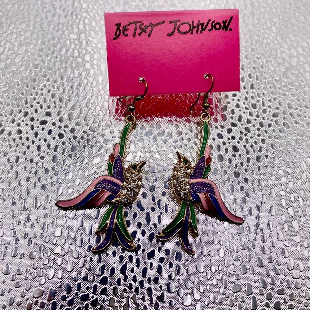 2/$25 Betsey Johnson Multicolor Bird Earrings